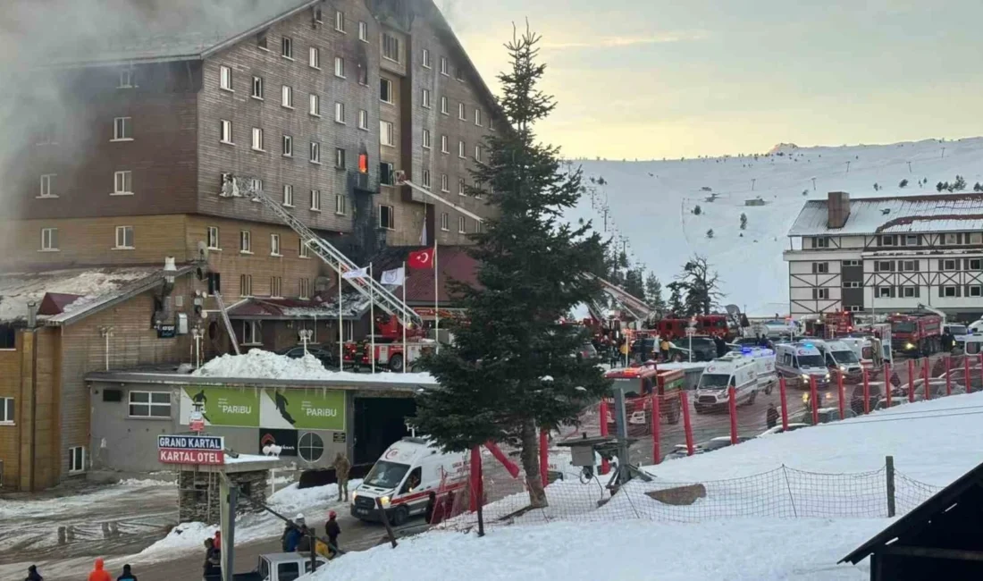 Bolu Kartalkaya Kayak Merkezi’ndeki Grand Kartal Otel’de çıkan yangında 76