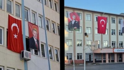 Milli Eğitim Bakanlığı’na bağlı bazı müdürlüklerin, resmi bayramlarda Cumhurbaşkanı Erdoğan’ın