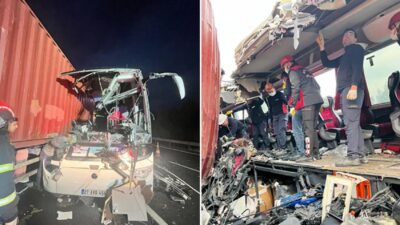 Osmaniye’nin Bahçe ilçesinde meydana gelen trafik kazasında, bir yolcu otobüsünün