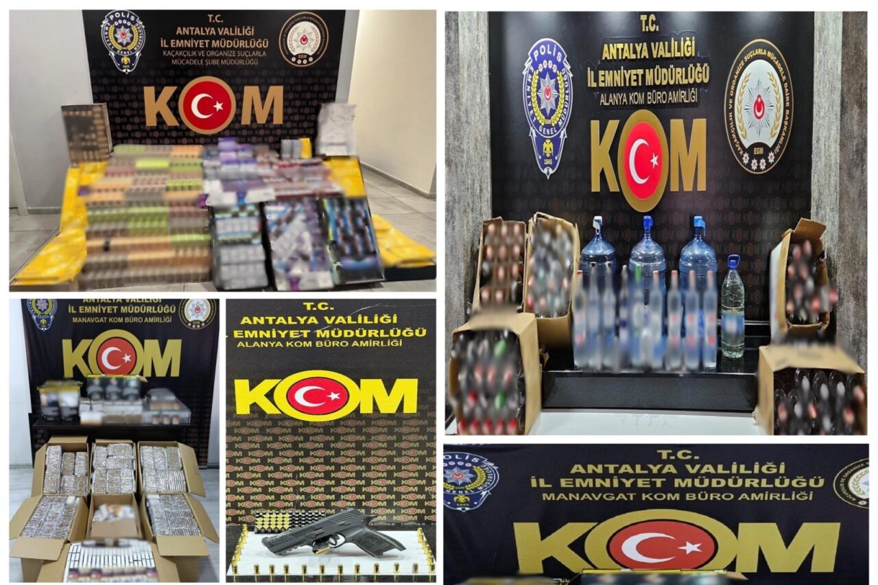 Antalya İl Emniyet Müdürlüğü ekiplerinin son bir haftada gerçekleştirdiği kaçakçılık