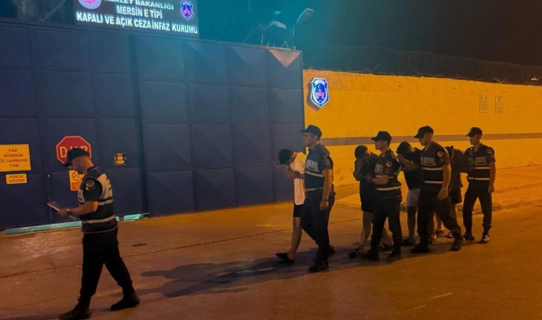 Mersin İl Jandarma Komutanlığı ekiplerinin yürüttüğü çalışma kapsamında gözaltına alınan