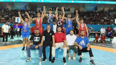 Bursa Büyükşehir Belediyespor Kulübü sporcuları, Ankara’da gerçekleştirilen Minikler Güreş Türkiye