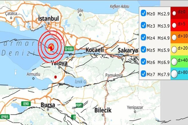 Kandilli Rasathanesi, İstanbul Adalar’ın güneyinde 18 Ağustos’tan bu yana 117