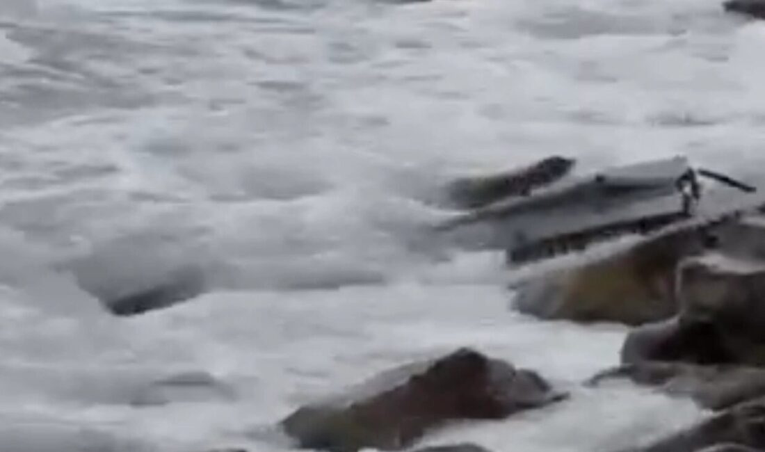 Düzce’nin Akçakoca ilçesinde, Çınar Plajı’nda kıyıya sürüklenen ve insansız hava