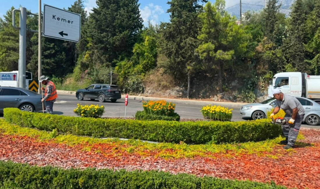 Antalya Büyükşehir Belediyesi Park ve Bahçeler Dairesi Başkanlığı ekipleri Kemer
