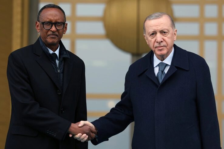 Cumhurbaşkanı Recep Tayyip Erdoğan, Ruanda Cumhurbaşkanı Paul Kagame ile bir