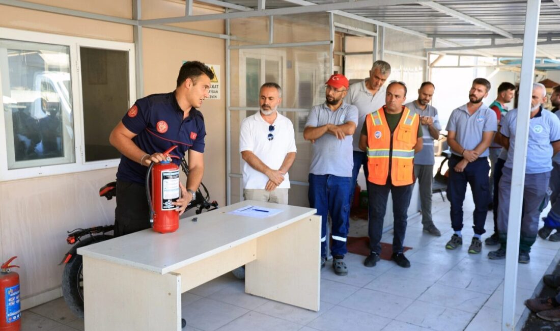 Kayseri Talas Belediyesi Teknik Birimler Şantiyesi’nde görev yapan personele, yangınlara