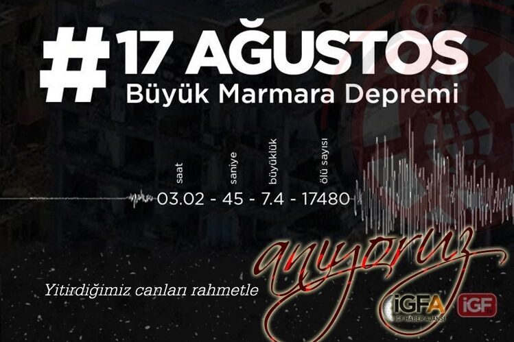 17 Ağustos 1999’da Marmara Bölgesi’ni sarsan 7,4 büyüklüğündeki deprem, Türkiye