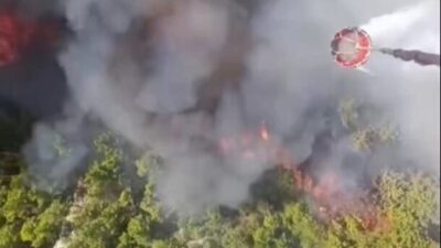 Muğla Seydikemer’de başlayıp Kaş’a sıçrayan yangına müdahale sürüyor