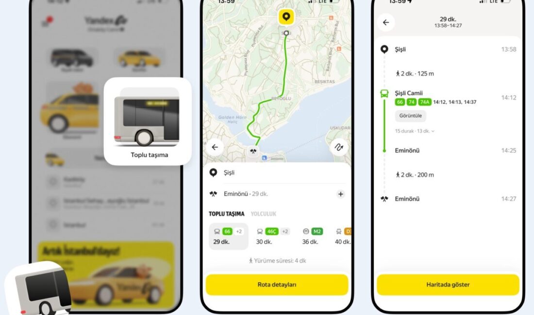 Yandex Go'ya eklenen yeni özellik sayesinde, rota seçmekten sefer saatlerini