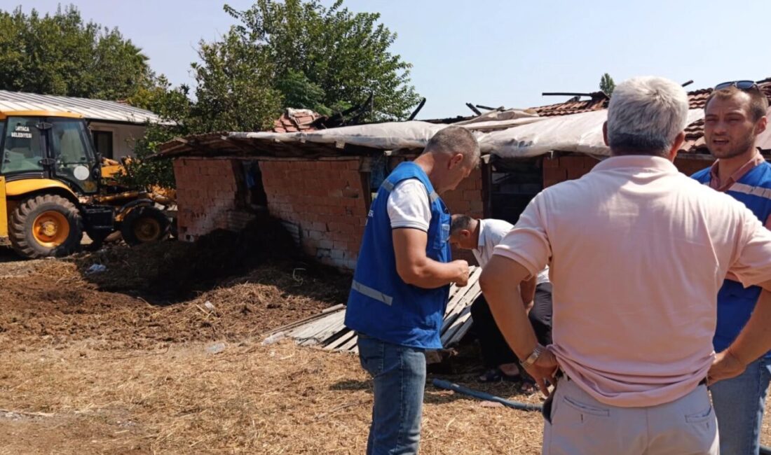 Muğla Büyükşehir Belediyesi, Ortaca’nın Okçular Mahallesi’nde meydana gelen ahır yangınında