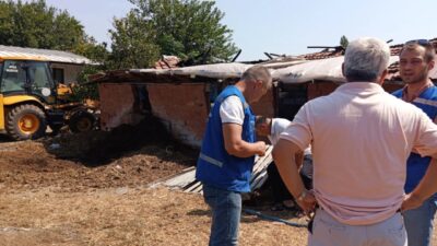 Muğla Büyükşehir Belediyesi, Ortaca’nın Okçular Mahallesi’nde meydana gelen ahır yangınında