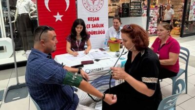 Keşan İlçe Sağlık Müdürlüğü tarafından Kipa AVM’de düzenlenen sağlık taramasında