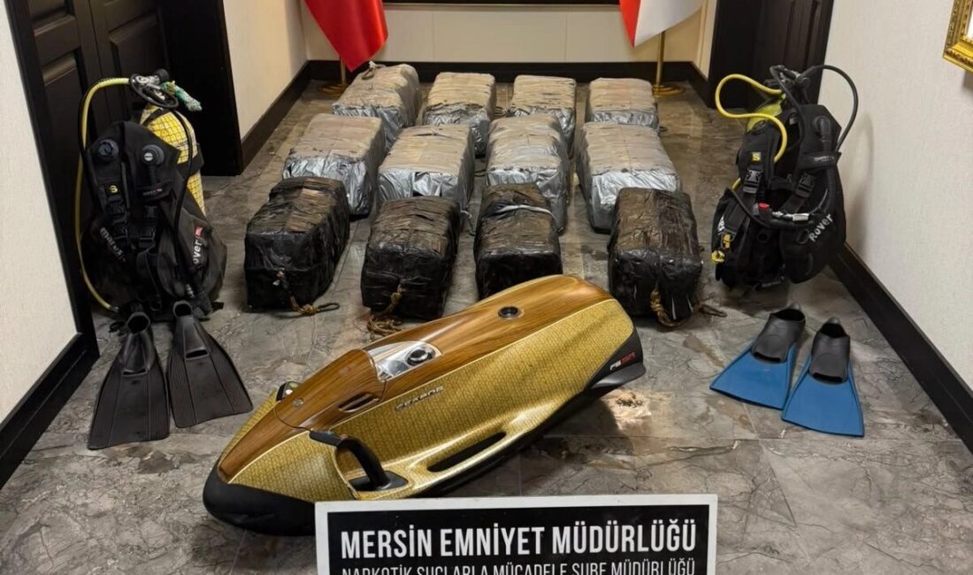 Mersin Limanı’na Güney Amerika’dan gelen bir kargo gemisinde düzenlenen operasyonda,