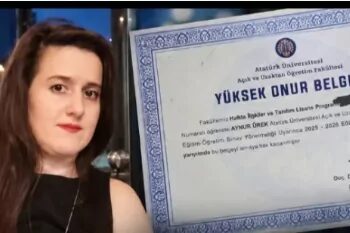 İpsala’da yaşayan yüzde 51 spastik engelli Aynur Ürek, diplomalarına ve