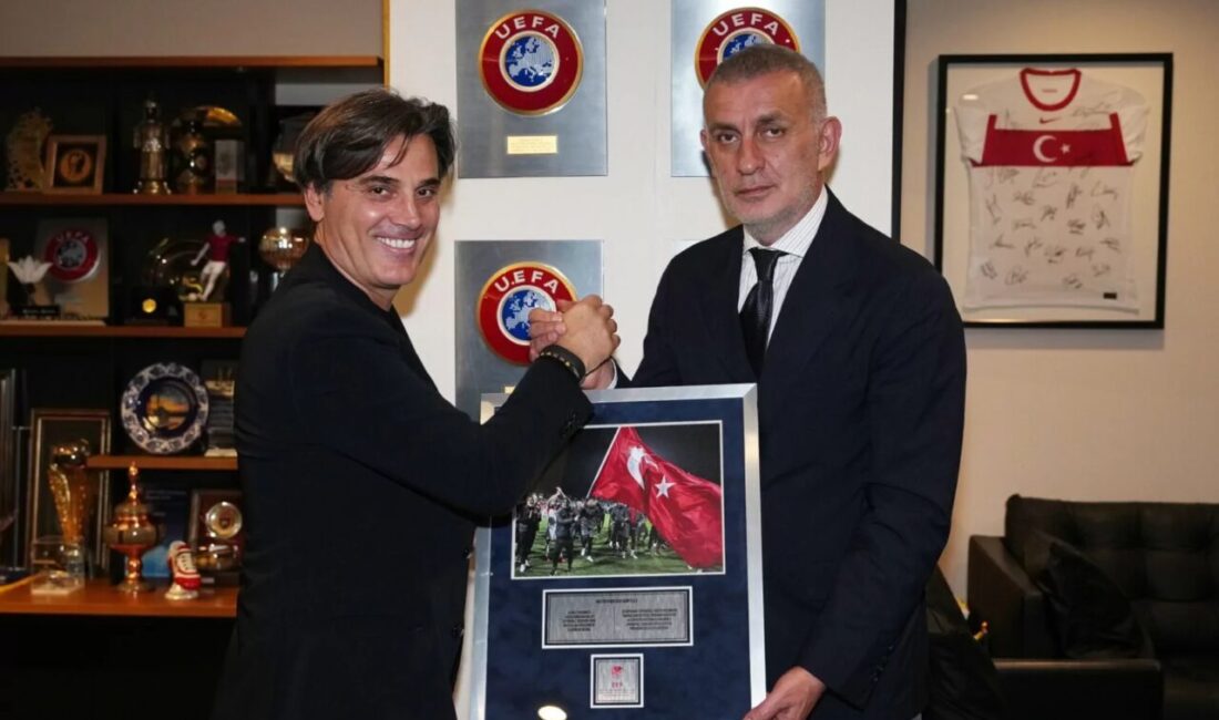 Türkiye Futbol Federasyonu Başkanı İbrahim Ethem Hacıosmanoğlu, Vincenzo Montella ile